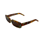 Square sunglasses with a tortoiseshell pattern frame and brown lenses, shown on a plain white background.